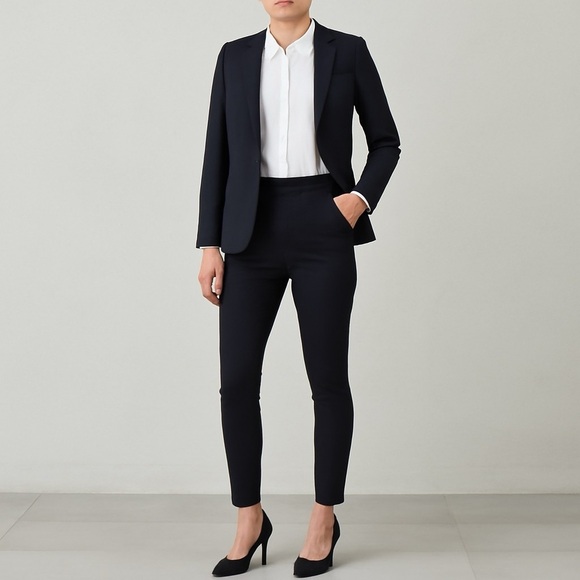 Reiss Side Zip Nancy Slim Tapered Flat Front Ankle Zip Pants - Picture 1 of 10